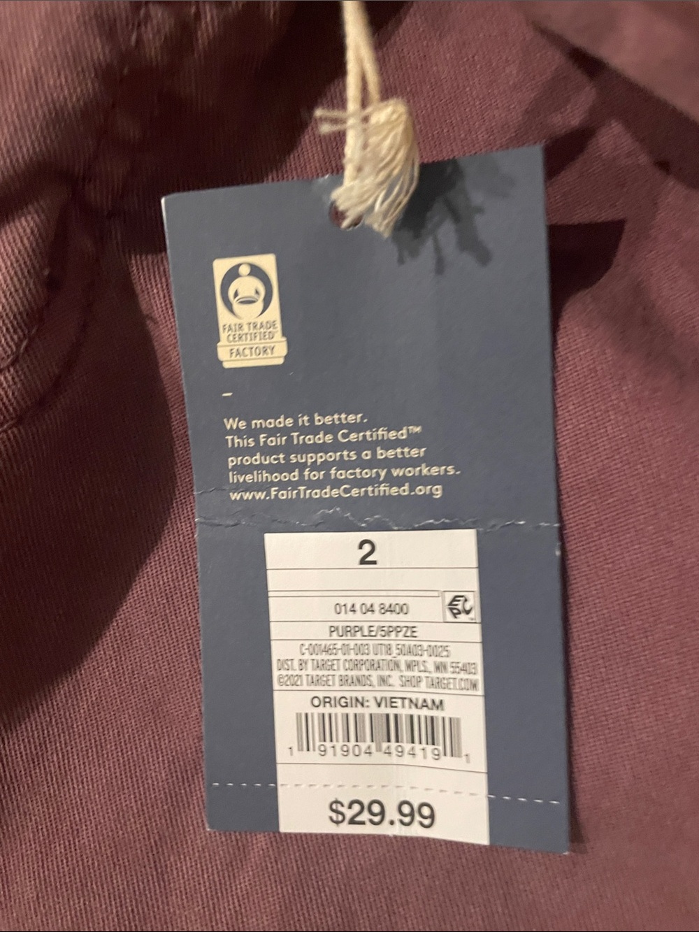 Universal Thread Cropped Pants in Mauve Pink - Picture 3 of 3
